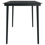 vidaXL Table à dîner de jardin Noir 140x70x74 cm Acier et verre