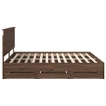 vidaXL Cadre de lit Chêne brun 200 x 200 cm Bois Ingénierie