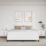 vidaXL Cadre de lit avec matelas Blanc 180 x 200 cm Faux cuir