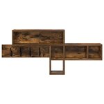 vidaXL Porte-manteau mural avec étagère Chêne fumé 100 x 12 x 43 5 cm