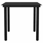 vidaXL Ensemble à manger jardin coussins 3 Pièces gris poly rotin verre