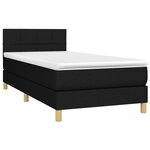 vidaXL Sommier à lattes de lit avec matelas et LED Noir 90x200cm Tissu