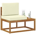 vidaXL Canapé d'extérieur en bout avec coussin Naturel 91 x 63 x 73 cm