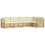 vidaXL Ensemble de canapés d'extérieur 5 pc Blanc et crème Polyester