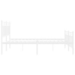 vidaXL Cadre de lit métal sans matelas et pied de lit blanc 135x190 cm