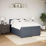 vidaXL Sommier à lattes de lit et matelas Gris foncé 140x190cm Velours