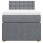 vidaXL Sommier à lattes de lit et matelas Gris clair 90x190 cm Tissu