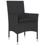 vidaXL Chaises de jardin avec coussins lot de 2 noir résine tressée