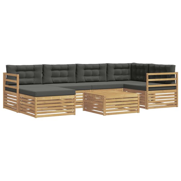 vidaXL Ensemble de canapés d'extérieur 7 pc Blanc et anthracite