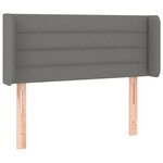 vidaXL Tête de lit à LED Gris foncé 93x16x78/88 cm Tissu