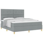 vidaXL Lit à ressorts avec matelas Gris clair 180 x 200 cm tissu