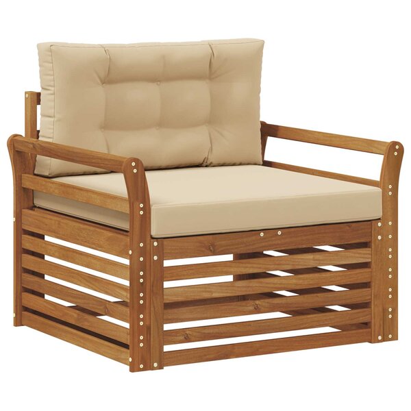 vidaXL Canapé d’extérieur Bois d'acacia massif et polyester