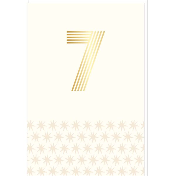 Carte D'anniversaire 7 Ans En Or - Blanc - A Message - Pour Enfant Garçon Fille - 11 5 X 17 Cm - Draeger paris