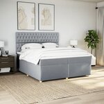 vidaXL Sommier à lattes de lit avec matelas Gris clair 200x200cm Tissu