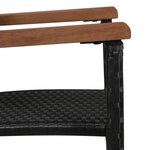 vidaXL Ensemble à manger d'extérieur 7Pièces Résine tressée acacia Noir