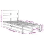 vidaXL Cadre de lit sans matelas blanc 75x190 cm bois de pin massif