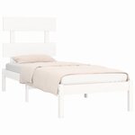 vidaXL Cadre de lit sans matelas blanc 100x200 cm bois massif