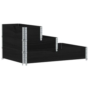 vidaXL Lit surélevé à 3 niveaux noir 120x80 cm bois de pin massif