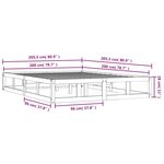 vidaXL Cadre de lit sans matelas noir 200x200 cm bois massif