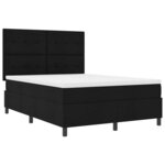 vidaXL Lit à ressorts avec matelas avec LED Noir 160 x 200 cm tissu