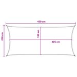vidaXL Voile d'ombre 2 x 4 5 m HDPE Rectangulaire Gris clair et blanc