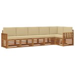 vidaXL Ensemble de canapés d'extérieur 6 pc Naturel et Beige Polyester