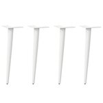 vidaXL Pieds de table basse coniques 4 pièces Blanc 30-31 cm Acier