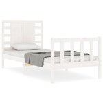 vidaXL Cadre de lit sans matelas blanc bois de pin massif
