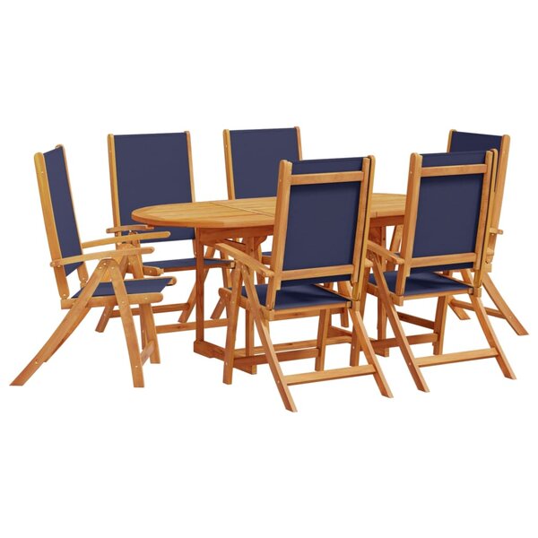 vidaXL Ensemble à manger de jardin 7Pièces bois d'acacia solide textilène