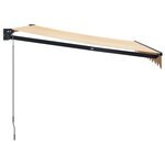 vidaXL Auvent rétractable jaune et blanc 3x2 5 m tissu et aluminium