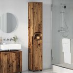 vidaXL Cabinet de salle de bain Bois Ancien 30 5 x 30 x 195 cm