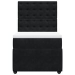 vidaXL Sommier à lattes de lit avec matelas Noir 90x200 cm Velours