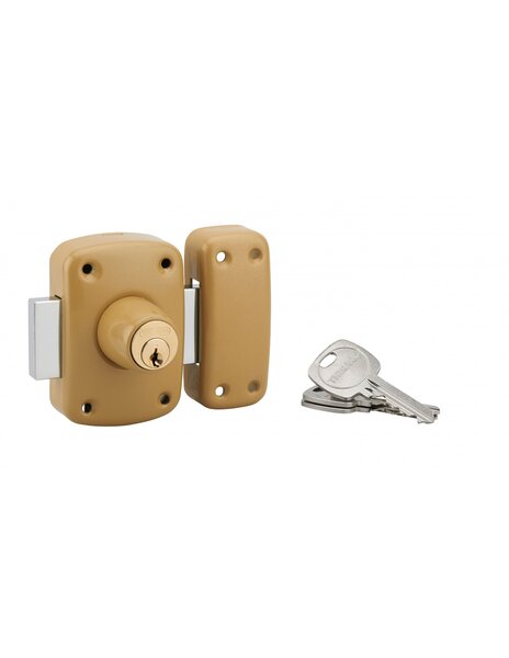 THIRARD - Verrou double entrée Corvette pour porte d'entrée  cylindre 45mm  acier  3 clés  époxy bronze - THIRARD