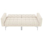 vidaXL Canapé-lit crème tissu