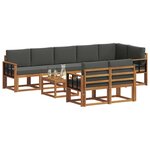 vidaXL Ensemble de canapés d'extérieur 9 pc Naturel et Anthracite