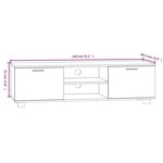 vidaXL Meuble TV Noir 140x40 5x35 cm Bois d'ingénierie