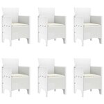 vidaXL Ensemble de salle à manger pour jardin 7 Pièces Blanc Rattan Polt
