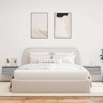 vidaXL Tables de chevet murales avec lumières LED 2 Pièces sonoma gris