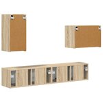 vidaXL Ensemble de meuble TV mural Montage mural 4 Pièces Chêne Sonoma