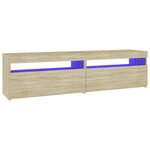 vidaXL Meubles TV 2 Pièces avec lumières LED Chêne sonoma 75x35x40 cm