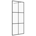 vidaXL Paroi de douche avec verre ESG transparent 90x195 cm Noir