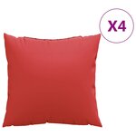 vidaXL Coussins de canapé lot de 4 rouge 60x60 cm tissu