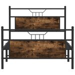 vidaXL Cadre de lit sans matelas chêne fumé 100x200 cm bois ingénierie