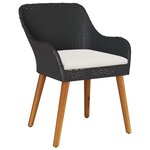 vidaXL Ensemble de Salle à Manger Jardin 9 Pièces Noir Poly Rattan