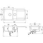 vidaXL Évier de cuisine Granit Double lavabo Beige