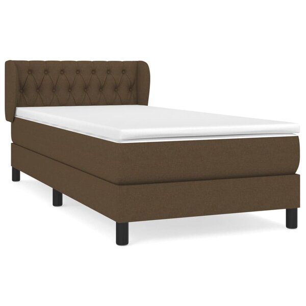 vidaXL Sommier à lattes de lit avec matelas Marron foncé 90x200 cm