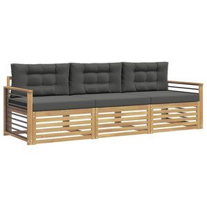 vidaXL Ensemble de canapés d'extérieur 3 pc Blanc et anthracite