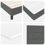 vidaXL Lit à ressorts avec Matelas Gris Foncé 160x200 cm Tissu