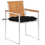 vidaXL Chaises de jardin avec coussins lot de 2 Acacia solide et acier