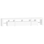 vidaXL Meuble TV avec lumières LED Blanc 230x36 5x40 cm